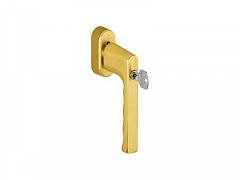 Ручка оконная алюминиевая с ключом HOPPE Hamburg SecuForte , штифт vario fit 32-42 мм, 45°, 2 винта М5х45, 2 винта М5х50, золото